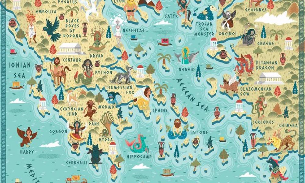 Αρχαία Ελλάδα: Ο ξεχωριστός χάρτης με τα μυθικά πλάσματα (φώτο)