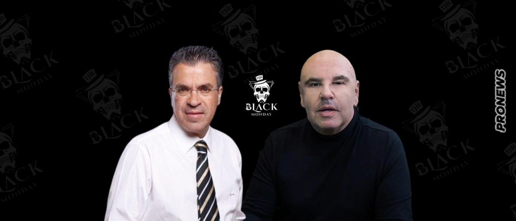 Ο τ.υπουργός Εσωτερικών A.Nτινόπουλος στο «Black Monday» της τηλεόρασης του Pronews με τον Τ.Γκουριώτη