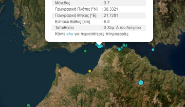 Σεισμός 3,7 Ρίχτερ στο Αντίρριο