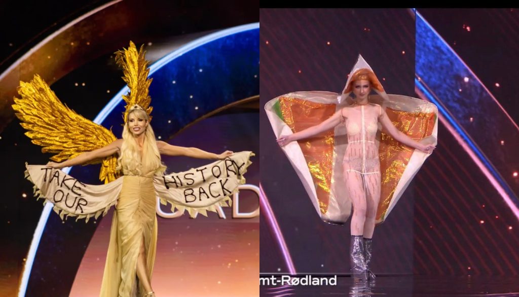 Miss Universe: Οι εντυπωσιακές εμφανίσεις της «Μις Νορβηγία» ως… «σολομός» και της «Μις Ελλάδα» με χρυσά φτερά