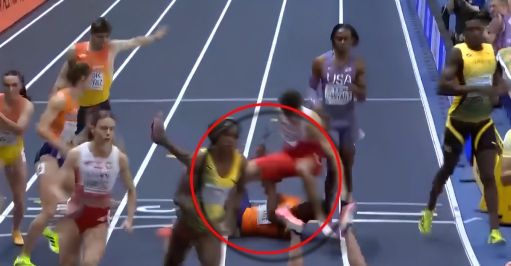 «Καραμπόλα» αθλητριών στο Παγκόσμιο Πρωτάθλημα κλειστού στίβου – Δείτε βίντεο