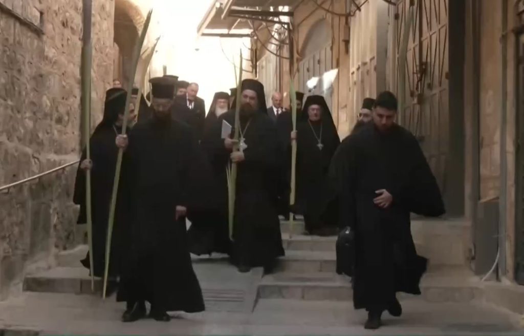 Κυριακή των Βαΐων: Βουβή η λιτανεία στα Ιεροσόλυμα – Έγινε χωρίς πλήθος πιστών εξαιτίας του πολέμου (βίντεο)