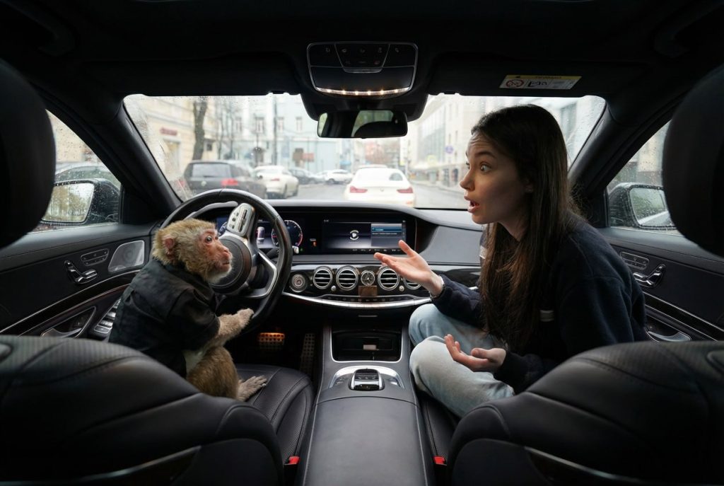 Το επικό βίντεο νεαρής Ρωσίδας που έγινε viral: Τσακώνεται με τη μαϊμού «σύντροφό» της μέσα σε πολυτελή Mercedes